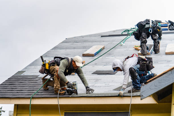 Professional Gutter Installation technician working in Smithfield, RI